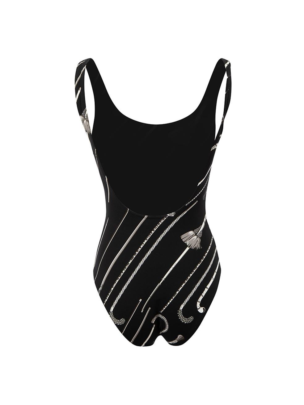 Hermès Black Cannes Et Canne Printed Swimsuit Size XS In New Condition In London, GB