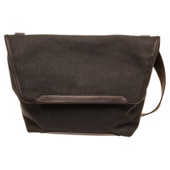 Hermes Allertour Messenger Bag aus schwarzem Segeltuch