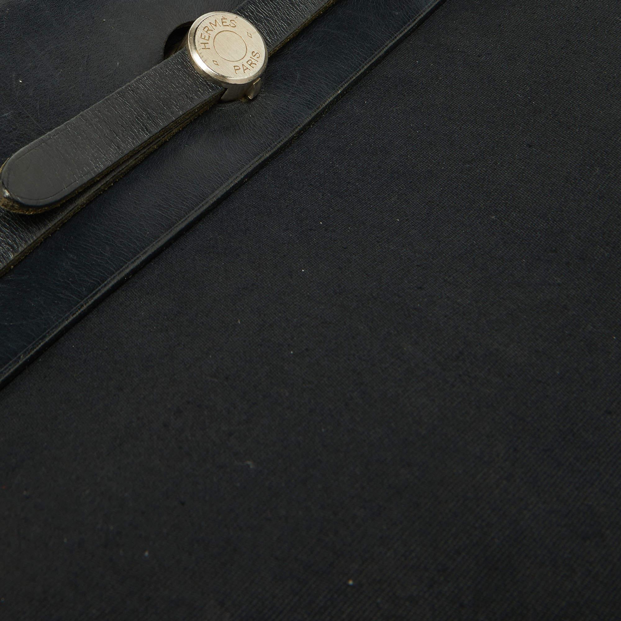 Hermes Black Canvas and Leather Herbag 39 Bag 11