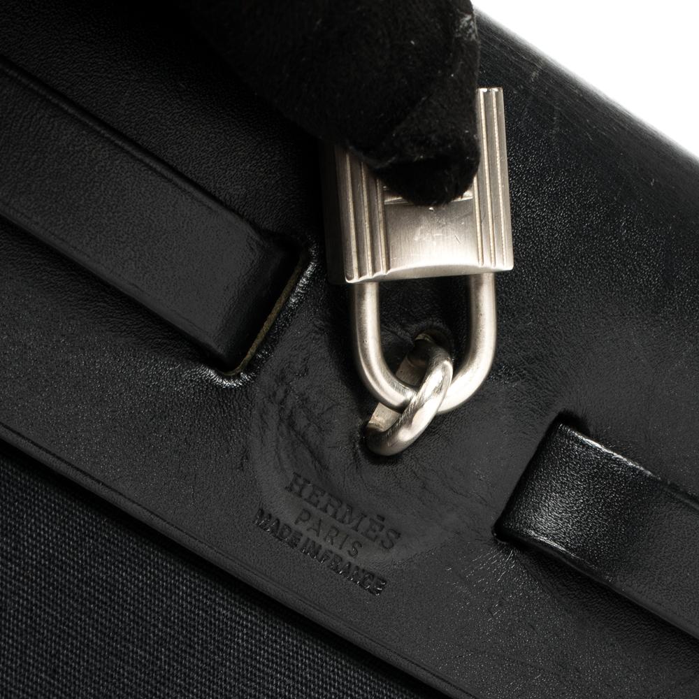 Hermès Black Canvas and Leather Herbag Zip 31 Bag 1