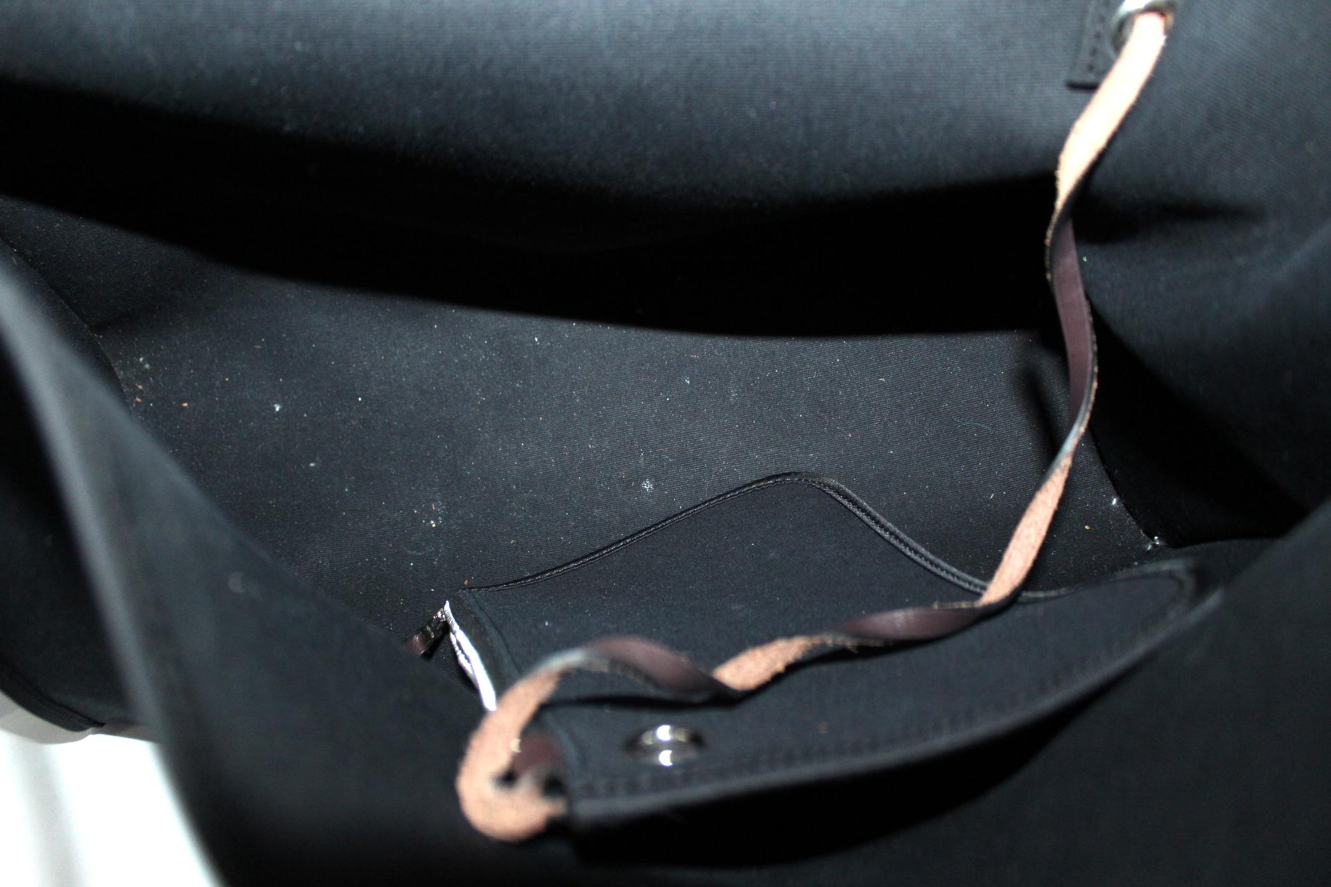 Hermès Black Canvas and Leather Herbag Zip 39 Bag 1
