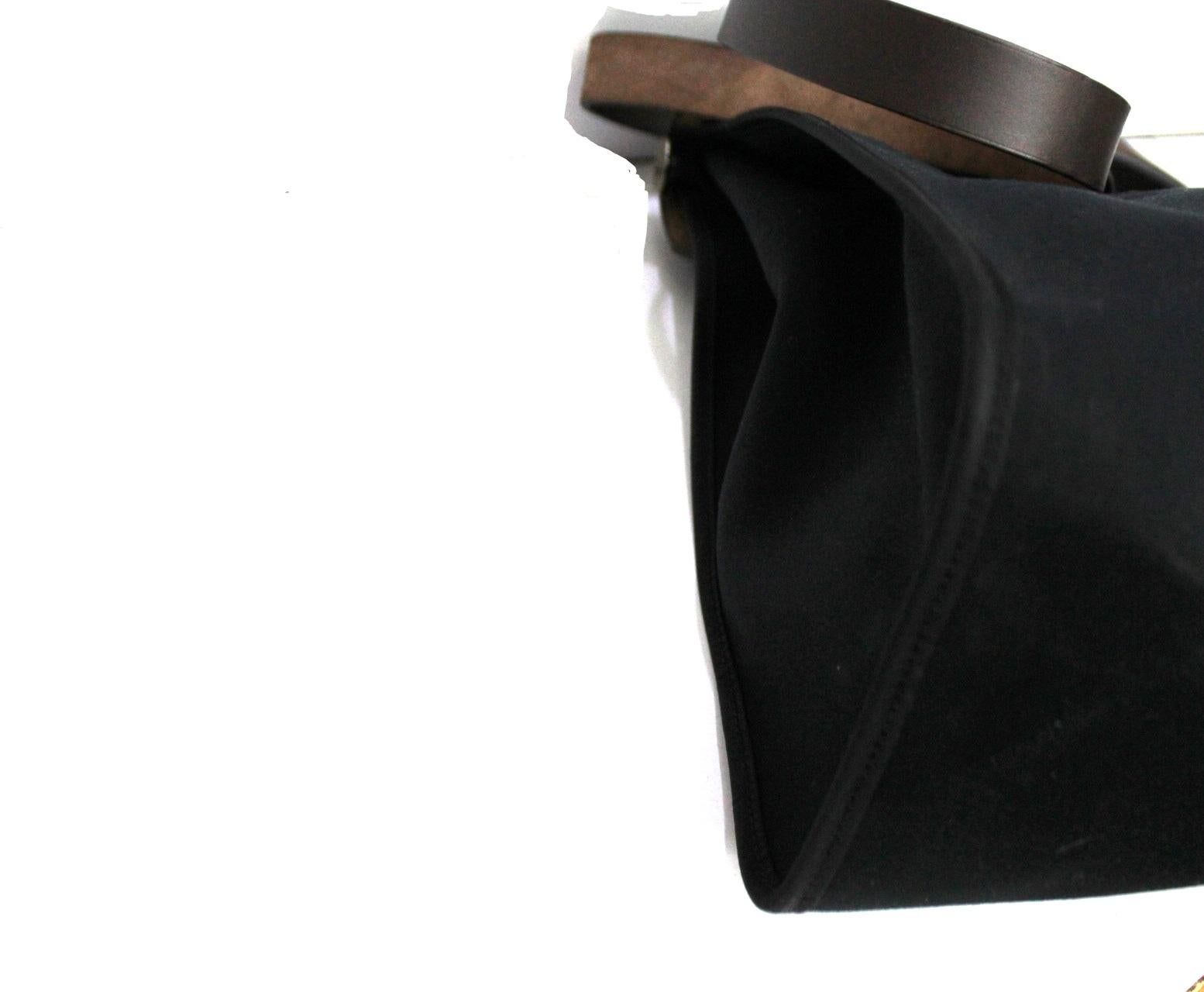 Hermès Black Canvas and Leather Herbag Zip 39 Bag 2