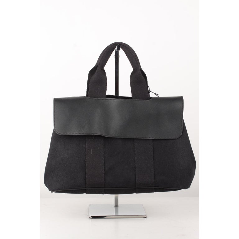 Hermes Black Canvas and Leather Valparaiso PM Bag For Sale at 1stDibs