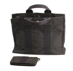 Hermes Black Canvas Small Escale PM Tote and Purse