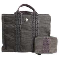 Hermes Black Canvas Small Escale PM Tote and Purse