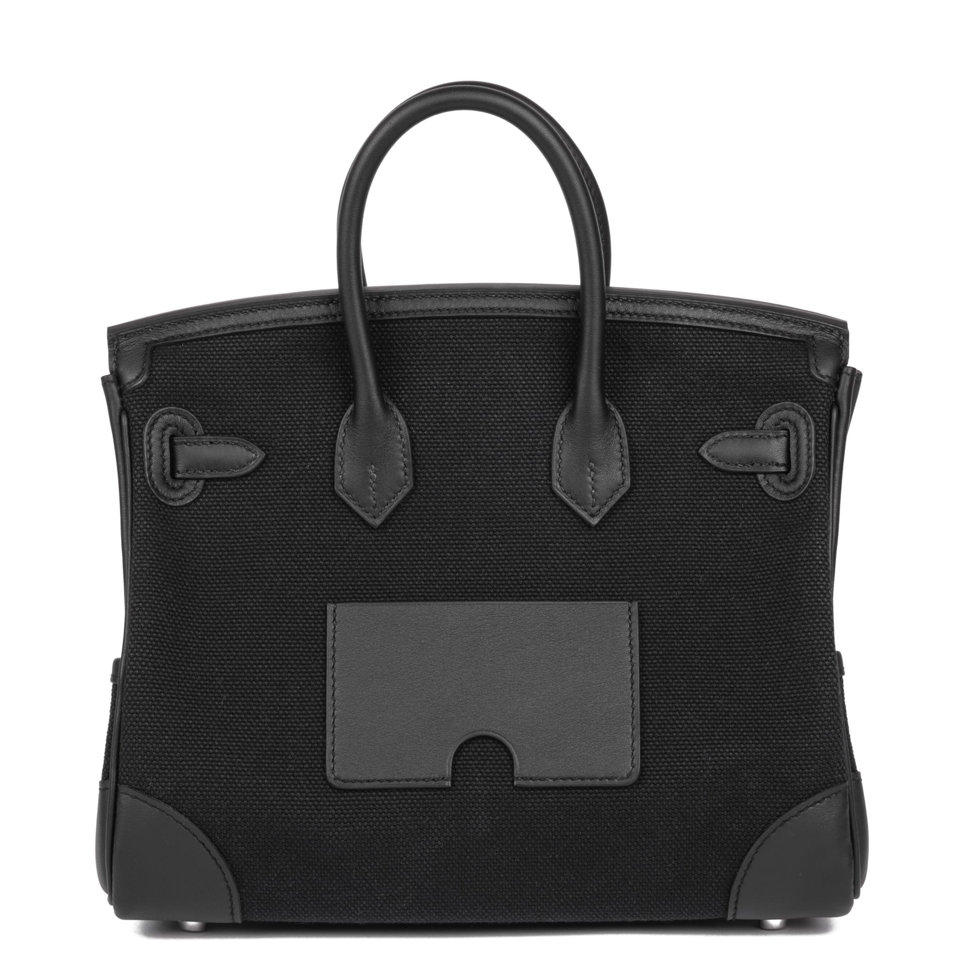 Hermès Black Canvas & Swift Leather Cargo Birkin 25cm Retourne 1