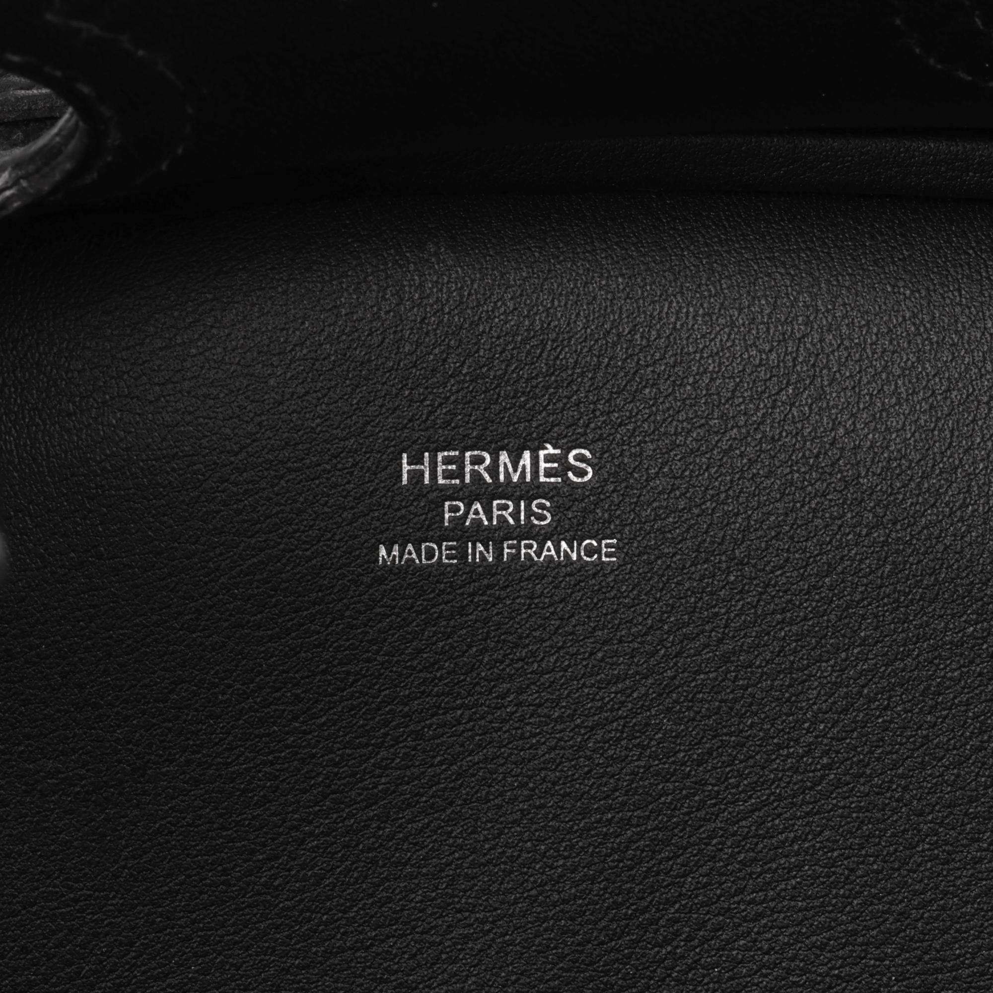 Hermès Black Canvas & Swift Leather Cargo Birkin 25cm Retourne 4