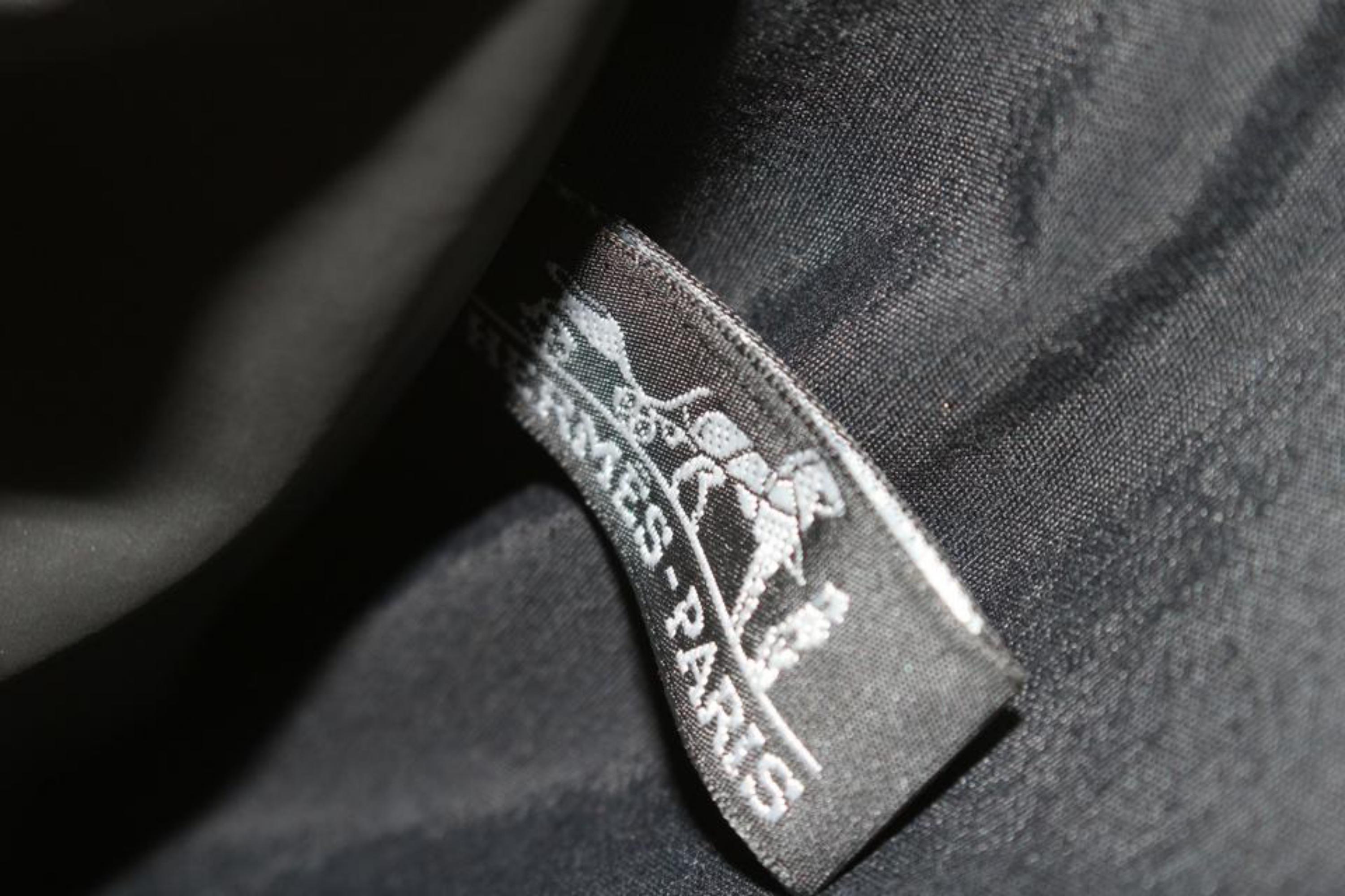 Hermès Schwarzes Segeltuch x Leder Herline Rollendes Gepäck Trolley Koffer 1122h2 im Angebot 7