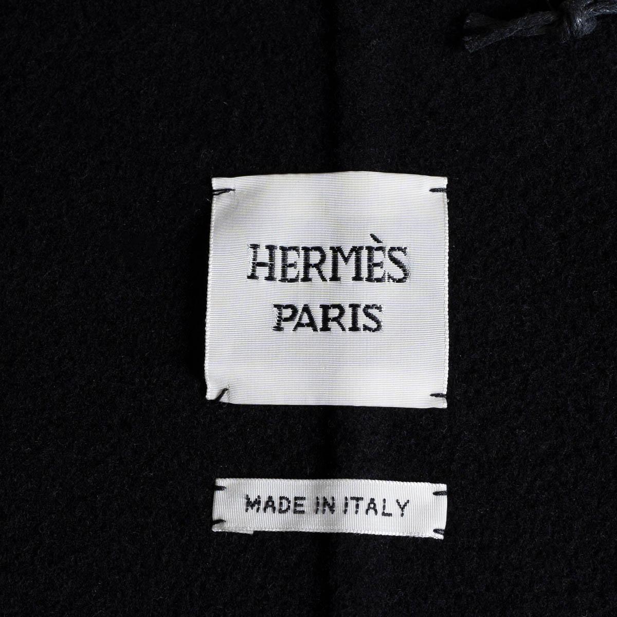 HERMES black cashmere 2020 SUPLE TRENCH Coat Jacket 36 XS 7