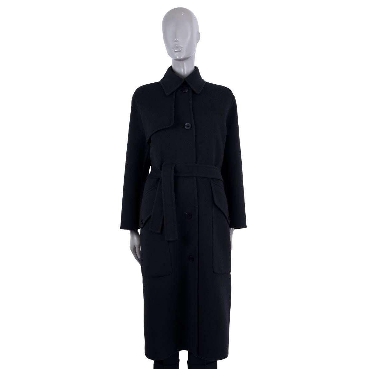 Women's HERMES black cashmere 2020 SUPLE TRENCH Coat Jacket 36 XS