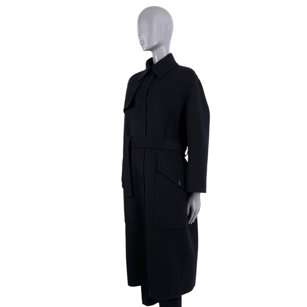 HERMES black cashmere 2020 SUPLE TRENCH Coat Jacket 36 XS 1