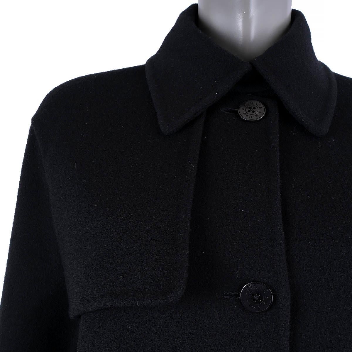 HERMES black cashmere 2020 SUPLE TRENCH Coat Jacket 36 XS 3