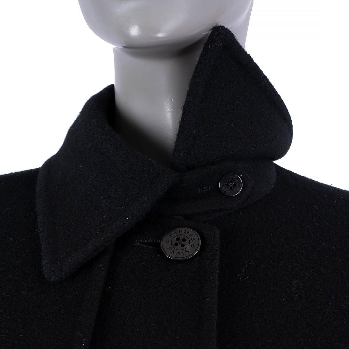 HERMES black cashmere 2020 SUPLE TRENCH Coat Jacket 36 XS 4