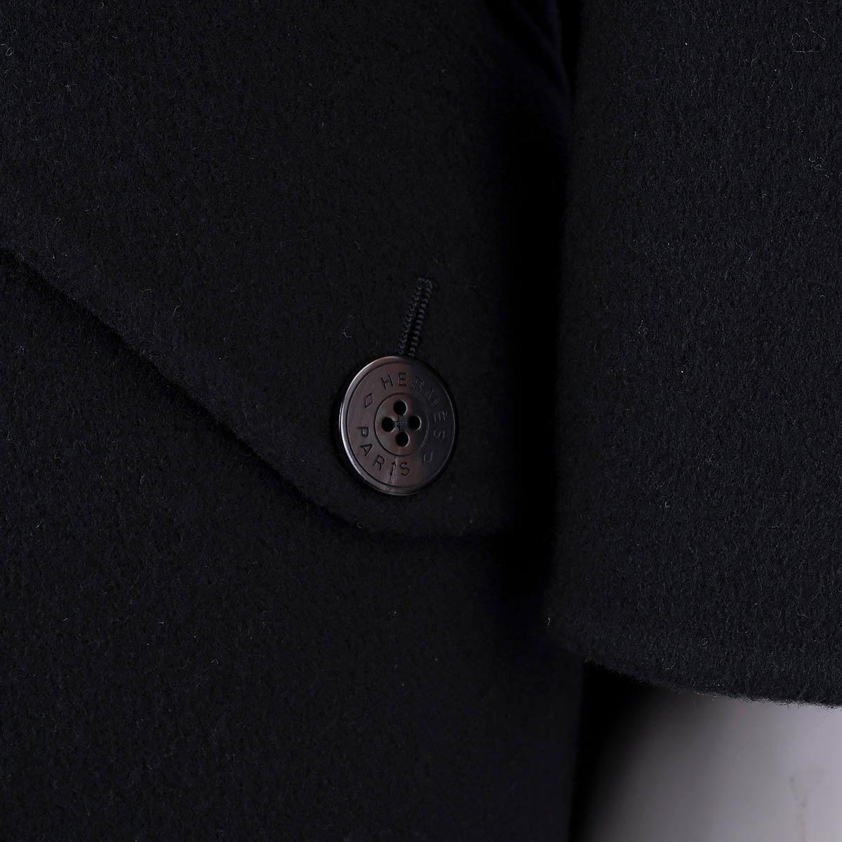 HERMES black cashmere 2020 SUPLE TRENCH Coat Jacket 36 XS 6