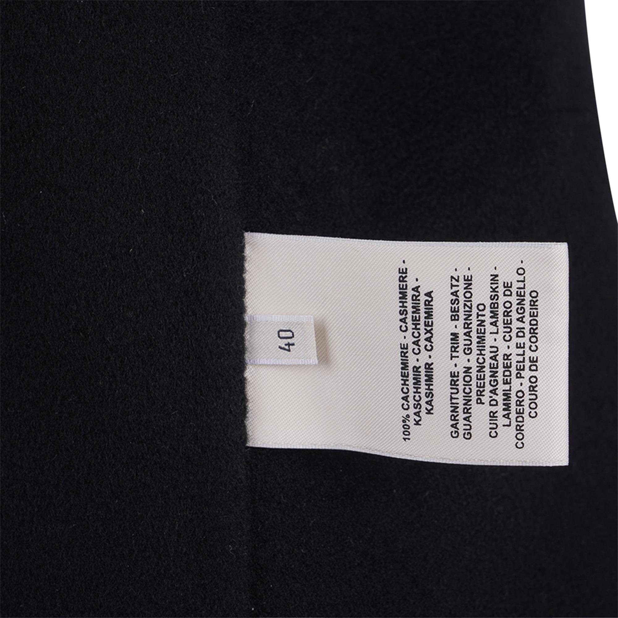 Hermes Black Cashmere Jacket Palladium Medor Snaps 40 / 6 For Sale 6