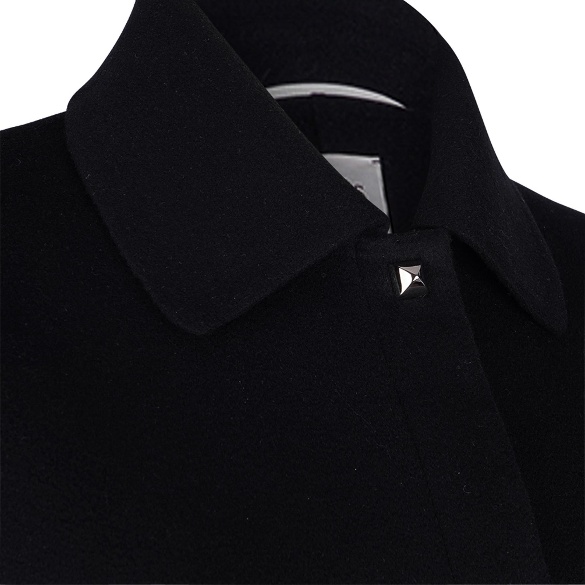 Hermes Black Cashmere Jacket Palladium Medor Snaps 40 / 6 For Sale 2