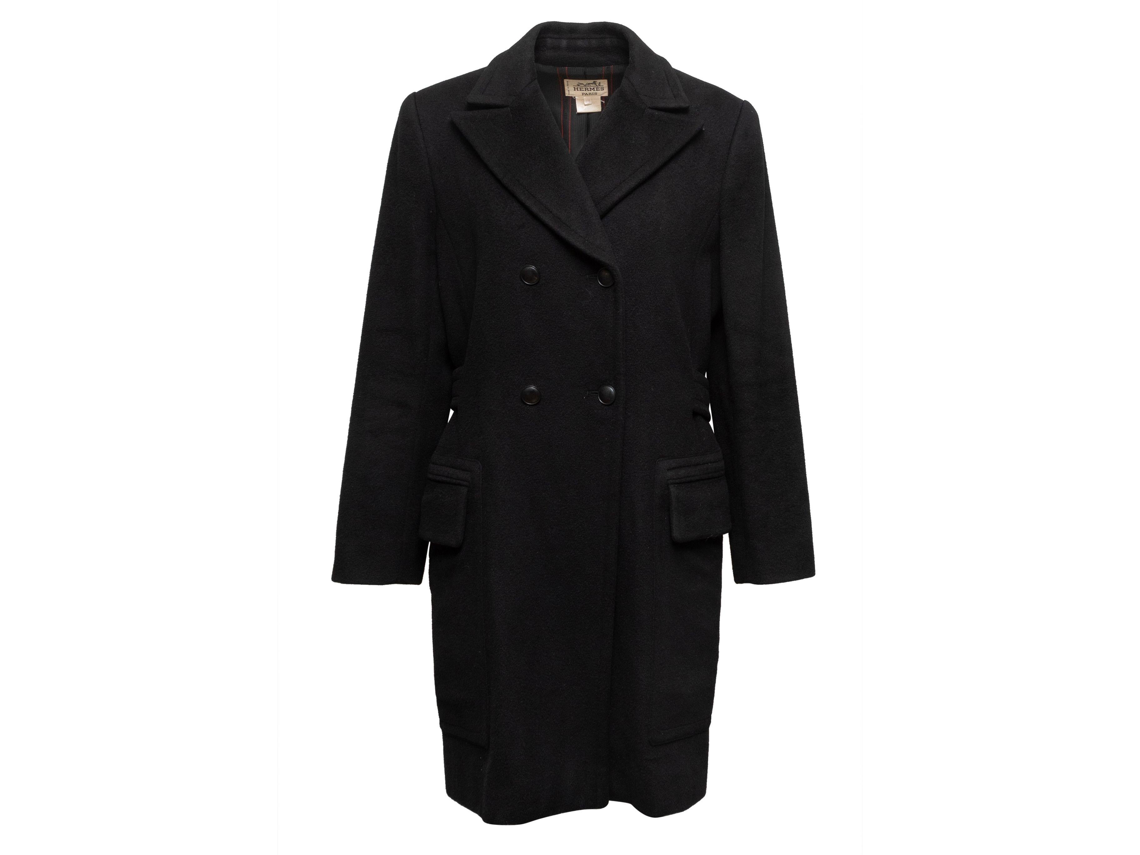 Hermes BlaCK Cashmere Peacoat In Good Condition In New York, NY