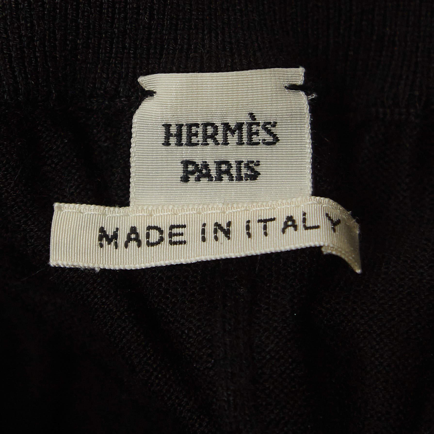 Women's Hermes Black Cashmere & Silk Drawstring Jog Pants M