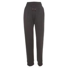 Hermes Pantalon de jogging à cordon de serrage en cachemire et soie noir M.