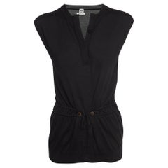 Hermes Black Cashmere & Silk Elasticated Waist Sleeveless Top S