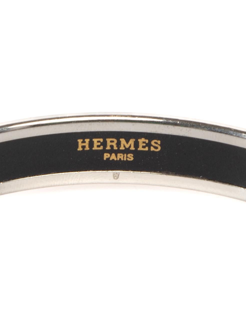 Hermes Black Chaine D‚Äôancre Enamel Bangle In Excellent Condition In London, GB