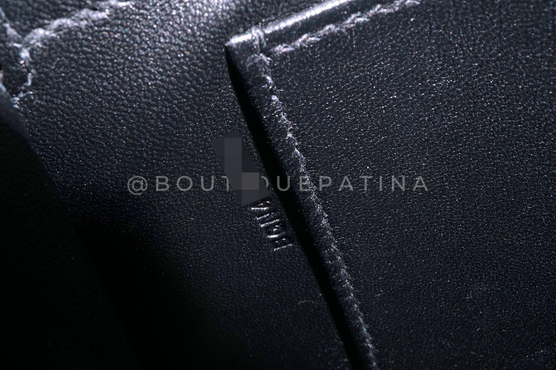 Hermès Borsa nera Chèvre Chamkila Kelly Elan Palladium PHW 68890 in vendita 10
