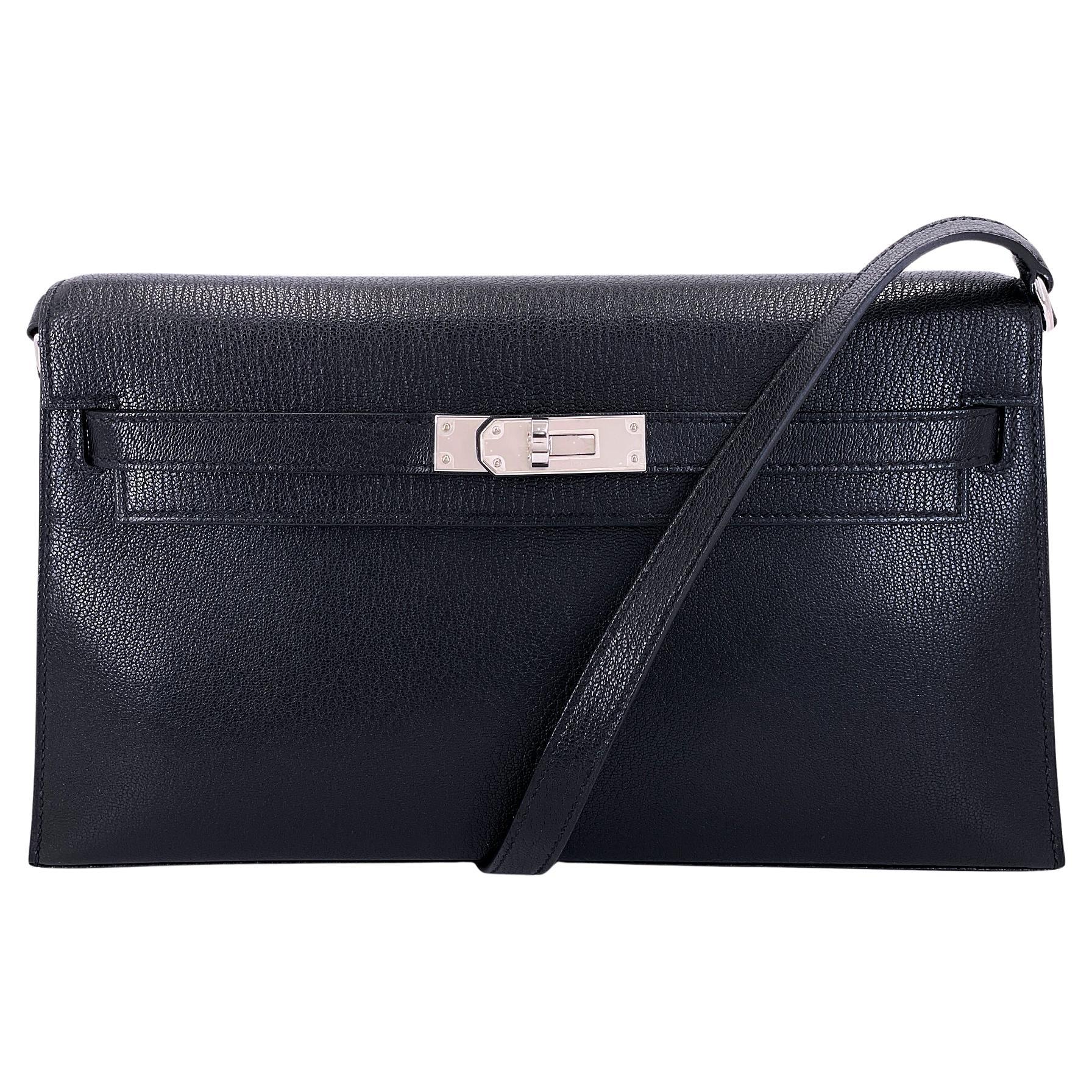 Hermès Noir Chèvre Chamkila Kelly Elan Palladium PHW Sac 68890