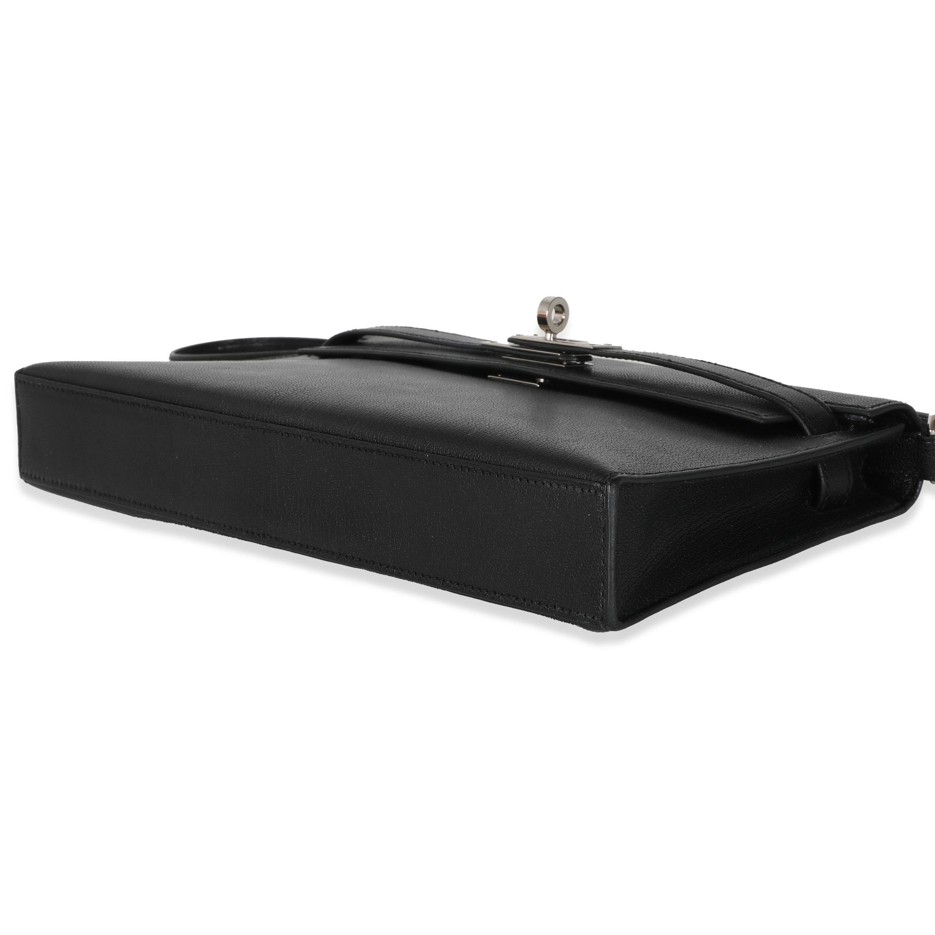Hermès Black Chevre Chamkila Kelly Elan PHW For Sale 3