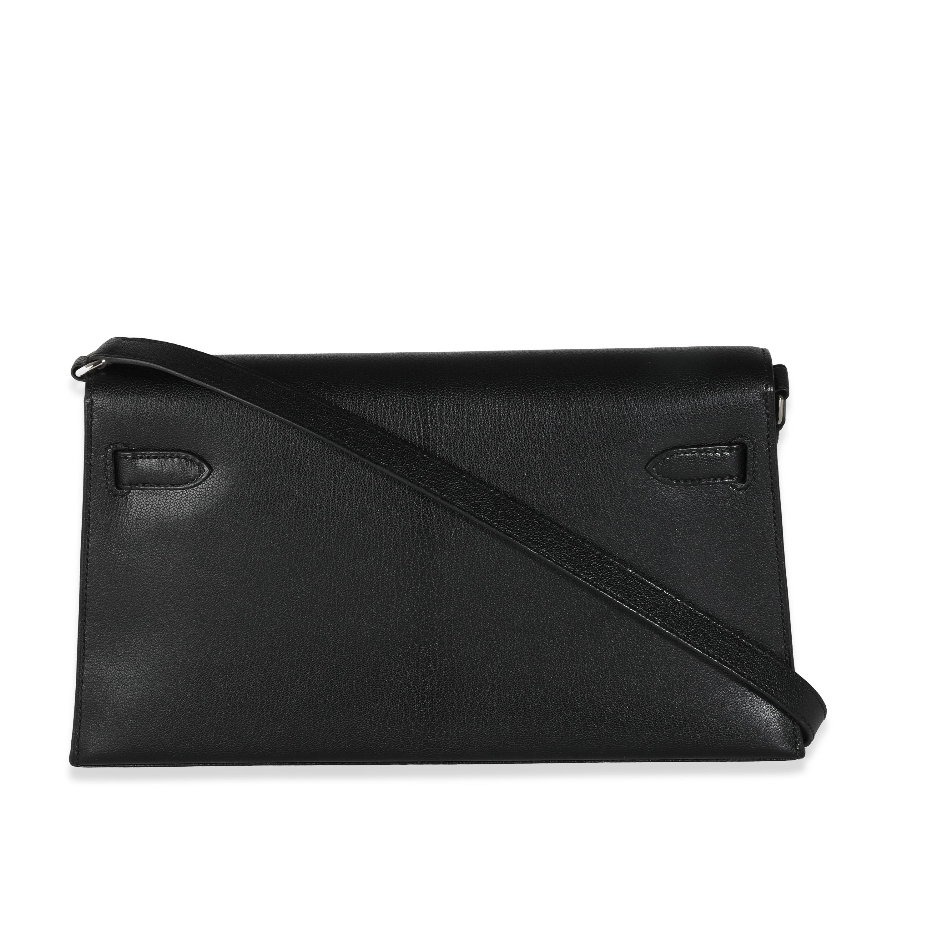 Hermès Black Chevre Chamkila Kelly Elan PHW For Sale 4