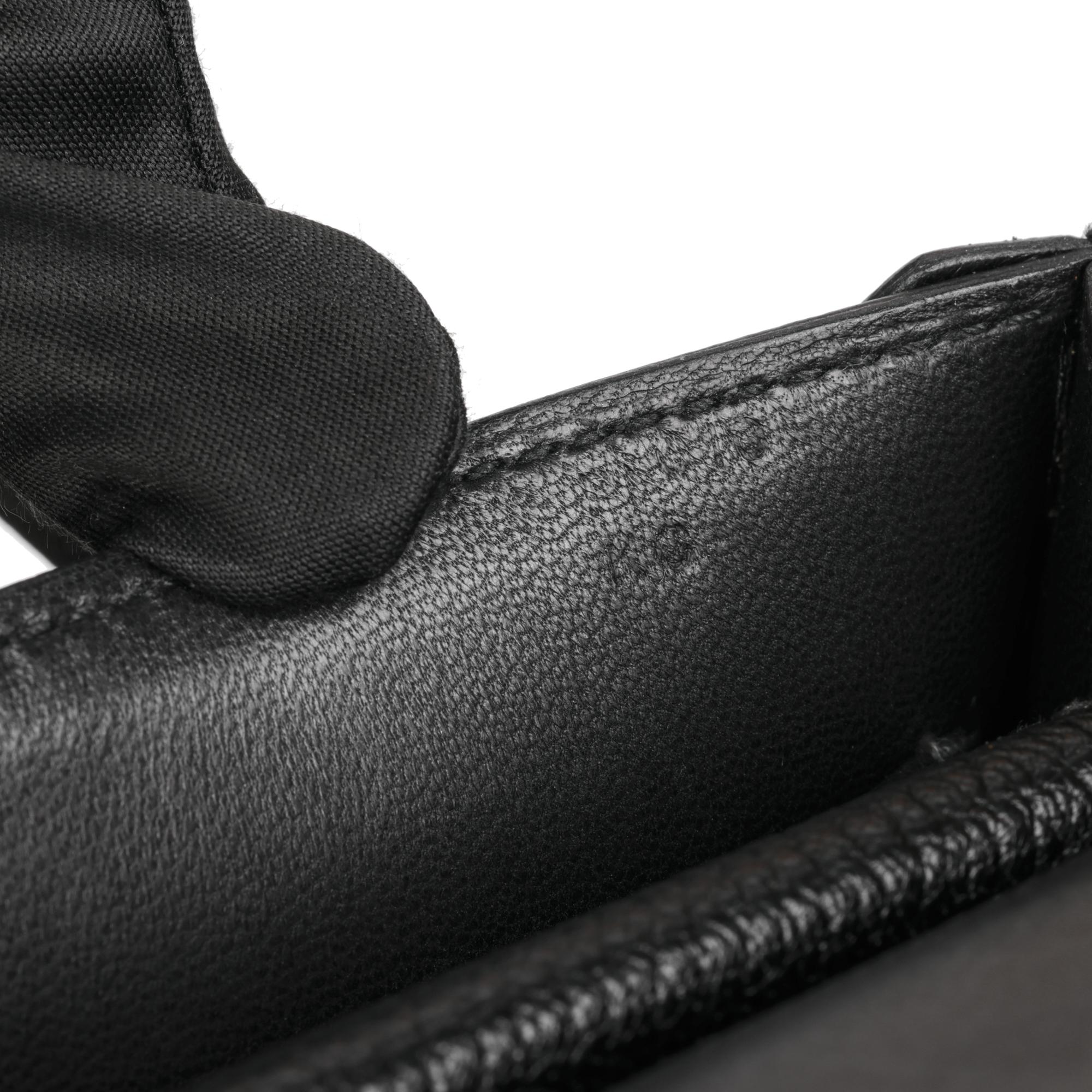 HERMÈS Black Chevre Leather Verrou Chaine Mini For Sale 3