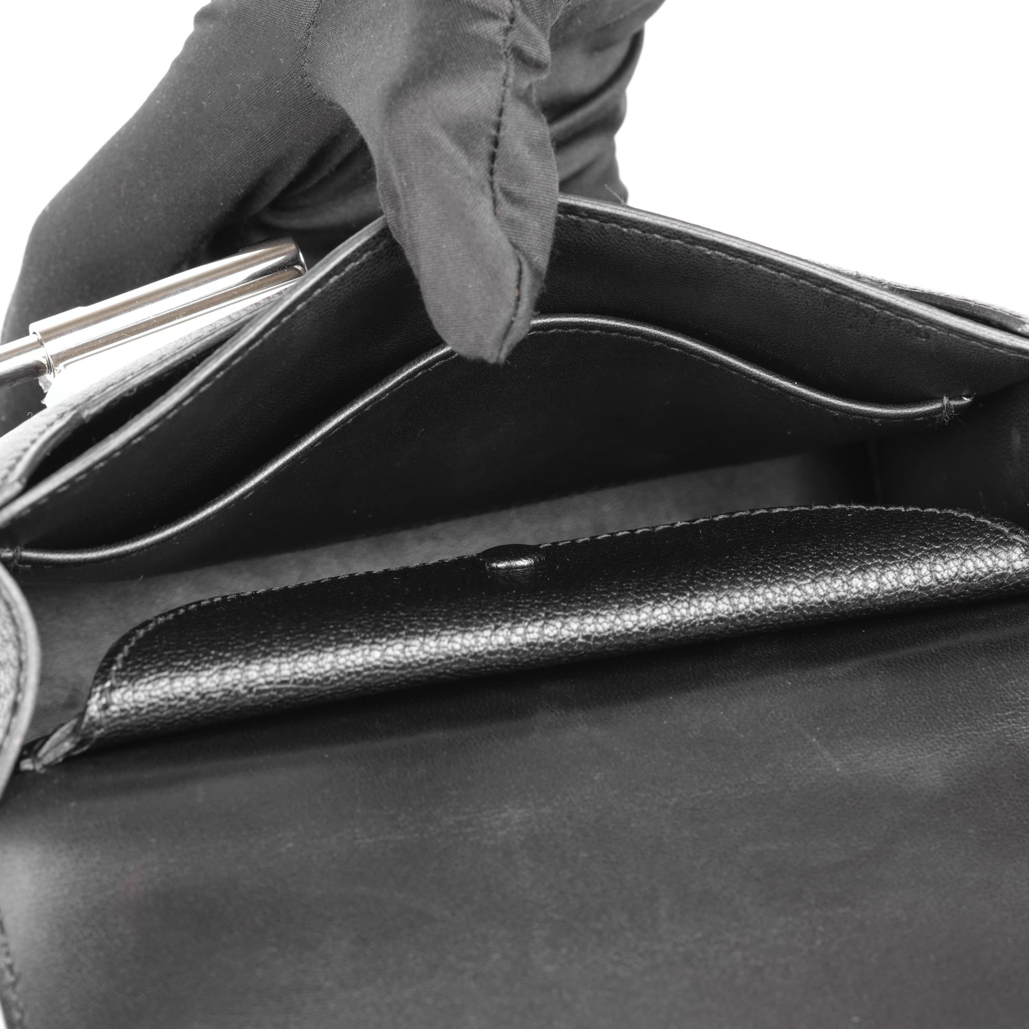 Hermès Black Chevre Leather Verrou Chaine Mini en vente 6