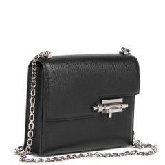 HERMÈS Black Chevre Leather Verrou Chaine Mini
