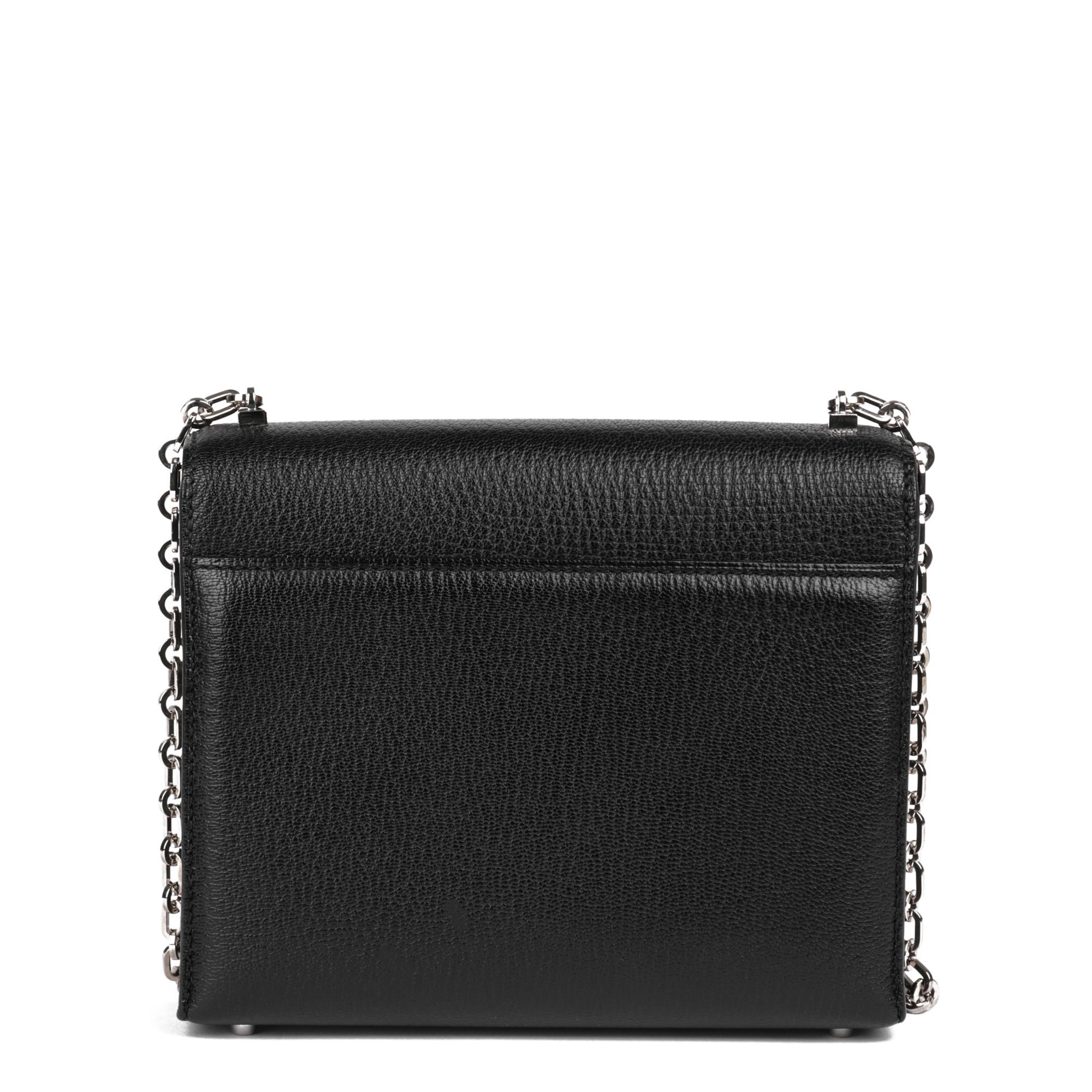 Hermès Black Chevre Leather Verrou Chaine Mini Pour femmes en vente