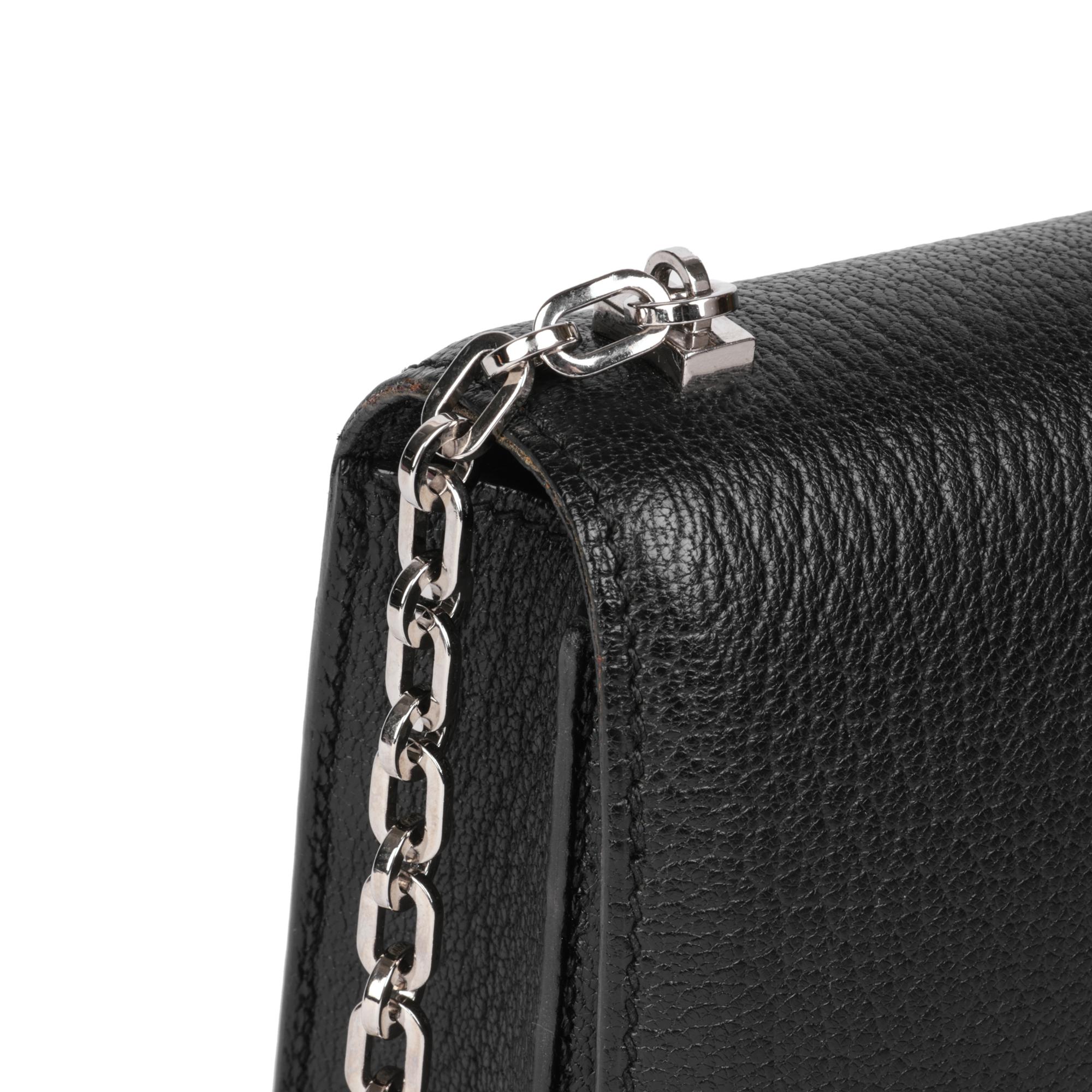 Hermès Black Chevre Leather Verrou Chaine Mini en vente 3