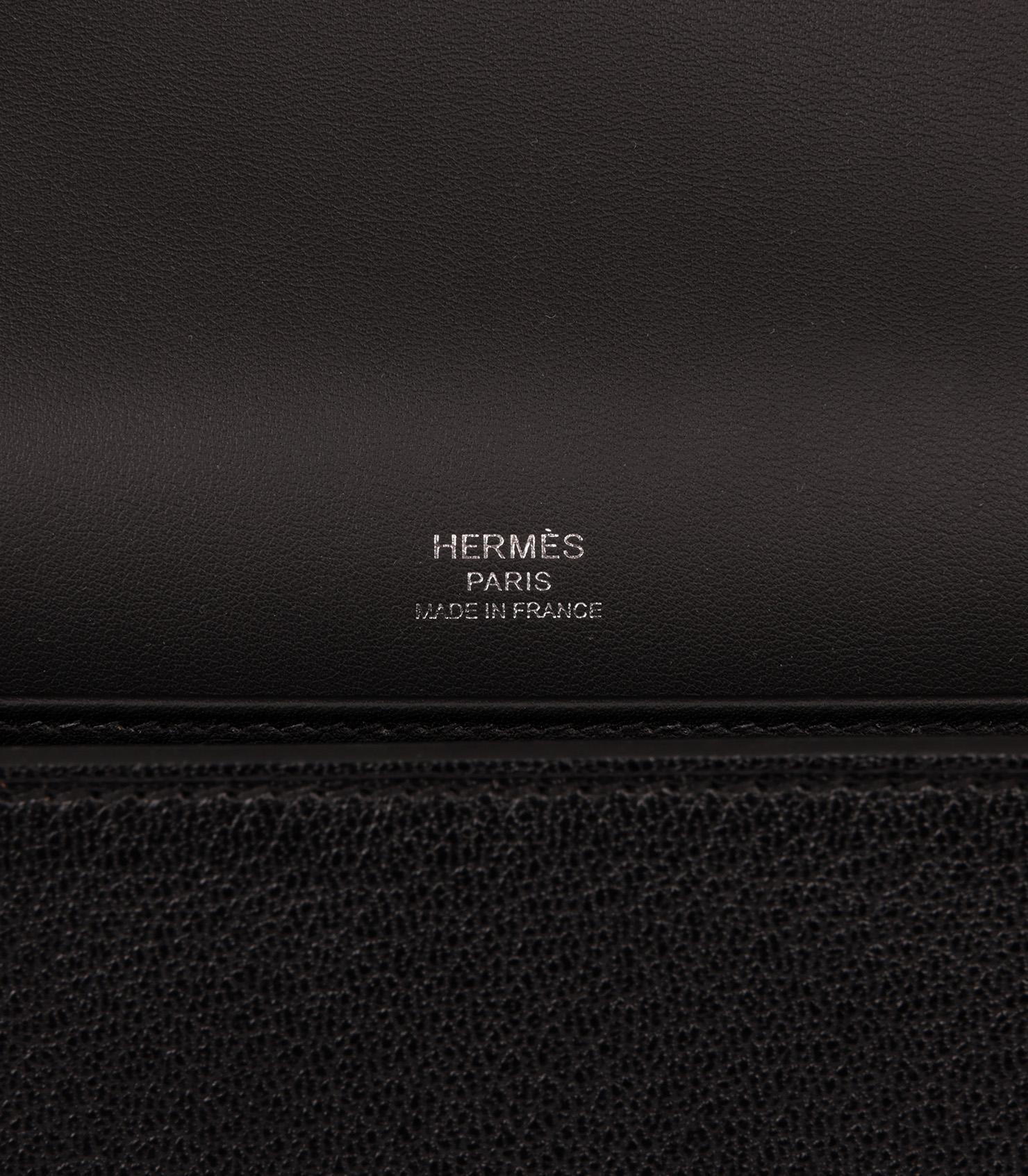 Hermès Black Chèvre Mysore Leather Geta 4