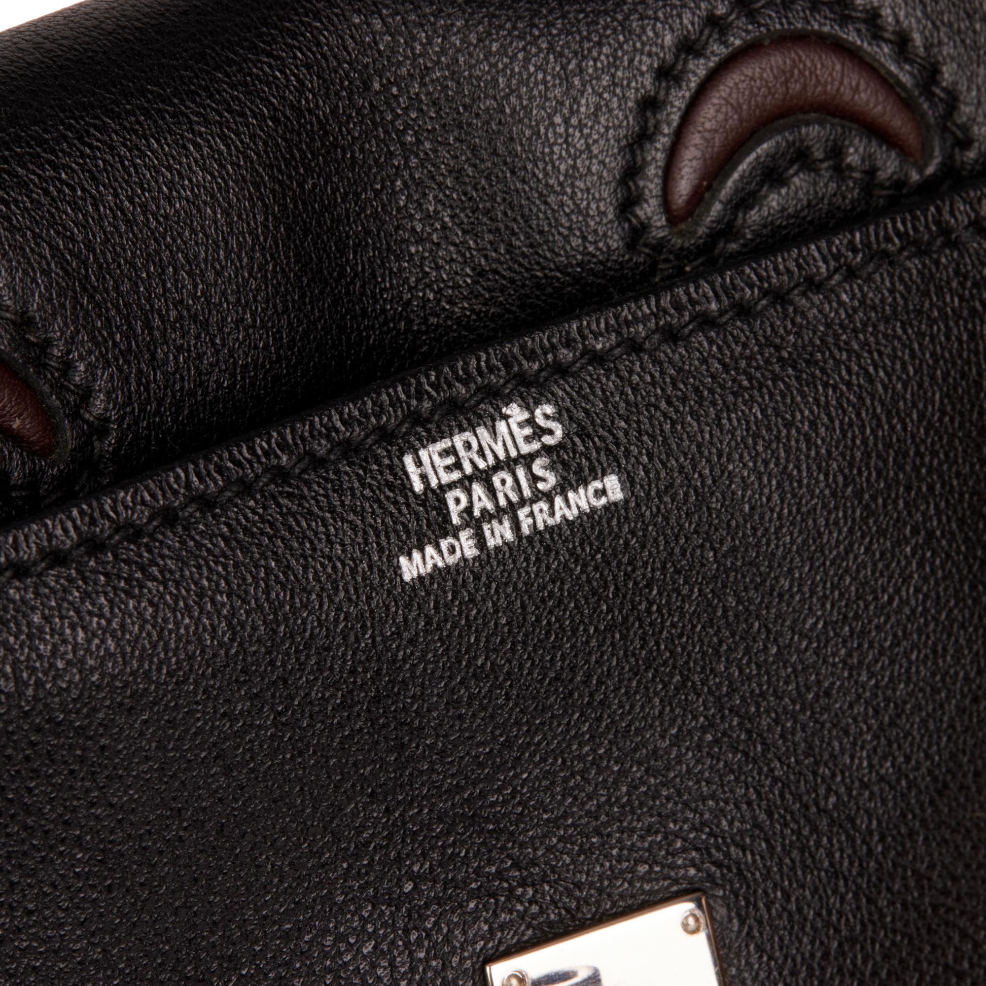 Hermès Black & Chocolate Gulliver Leather Vintage Kelly Quelle Idole Doll im Angebot 3