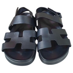 Hermes Black Chypre Sandals