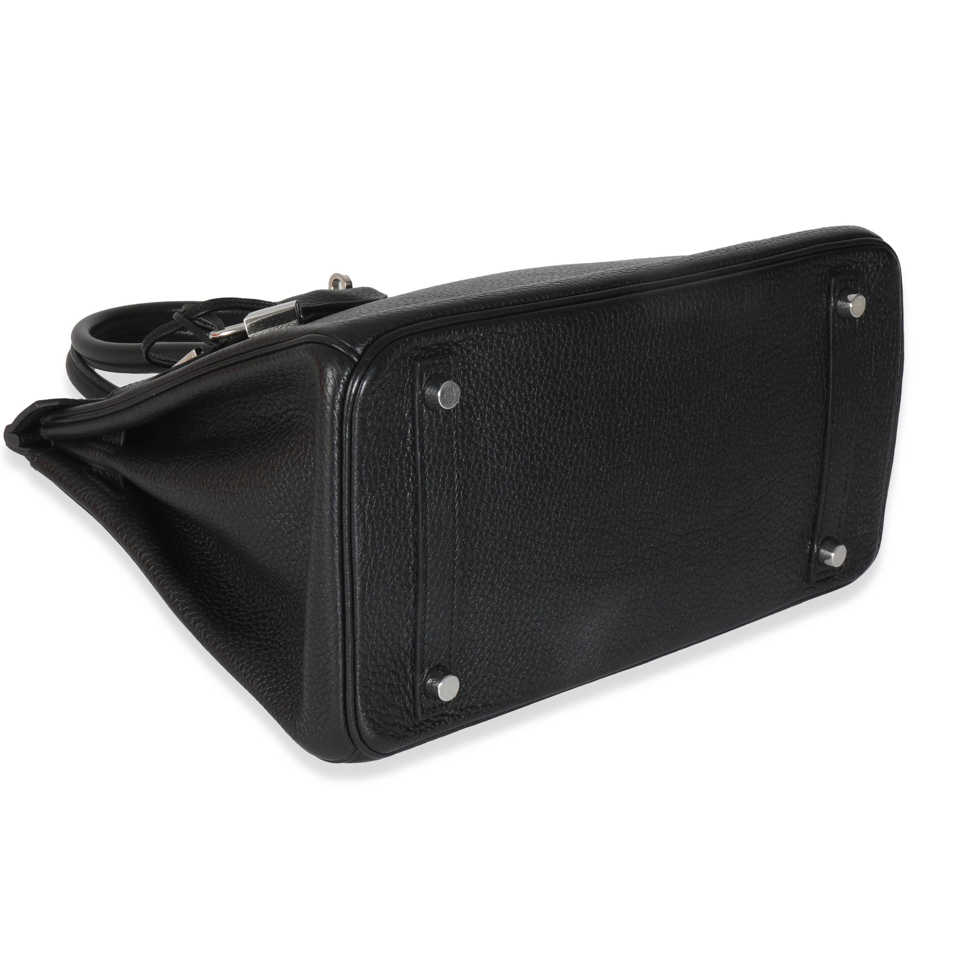 Hermès Black Clemence Birkin 30 PHW For Sale 3