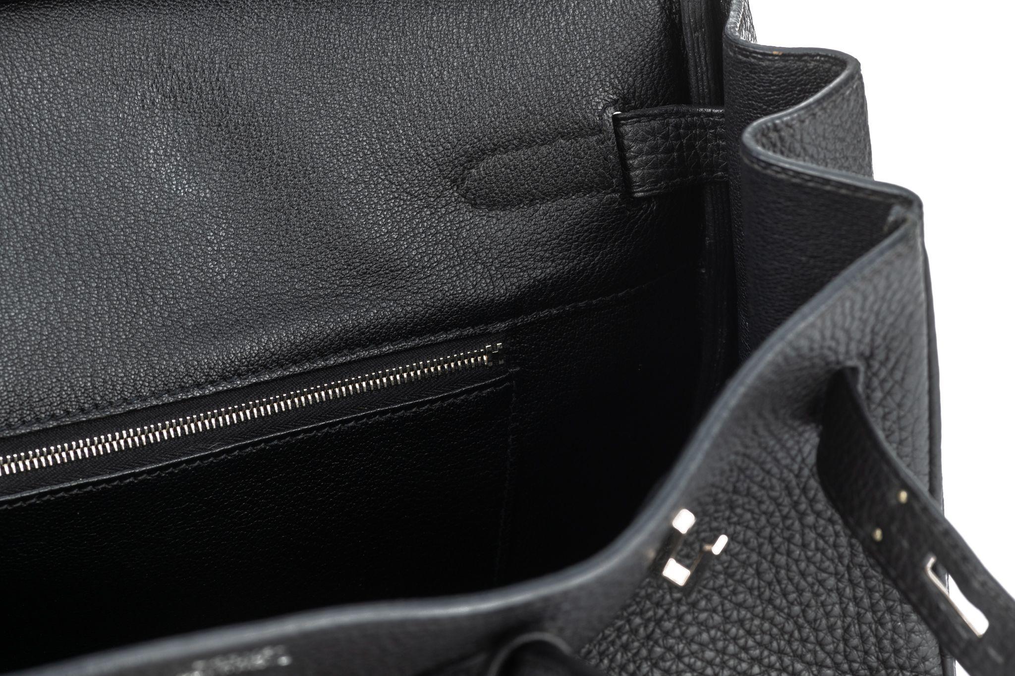 Hermès Schwarz Clemence Birkin 35 Handtasche im Angebot 7
