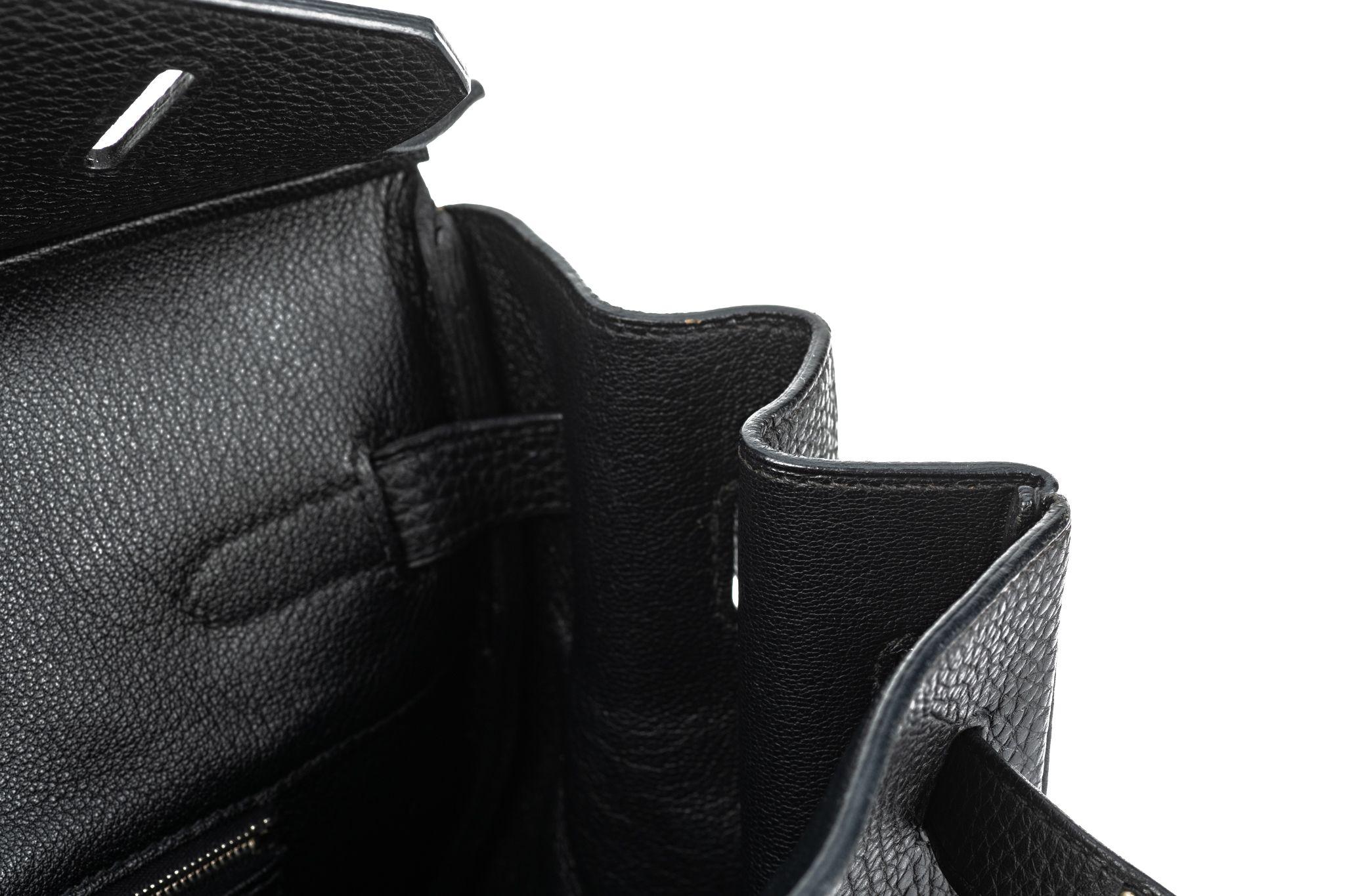 Hermès Schwarz Clemence Birkin 35 Handtasche im Angebot 9