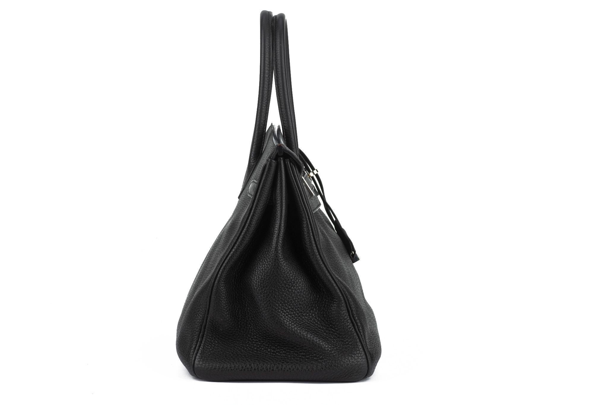 Hermès Schwarz Clemence Birkin 35 Handtasche im Zustand „Hervorragend“ im Angebot in West Hollywood, CA