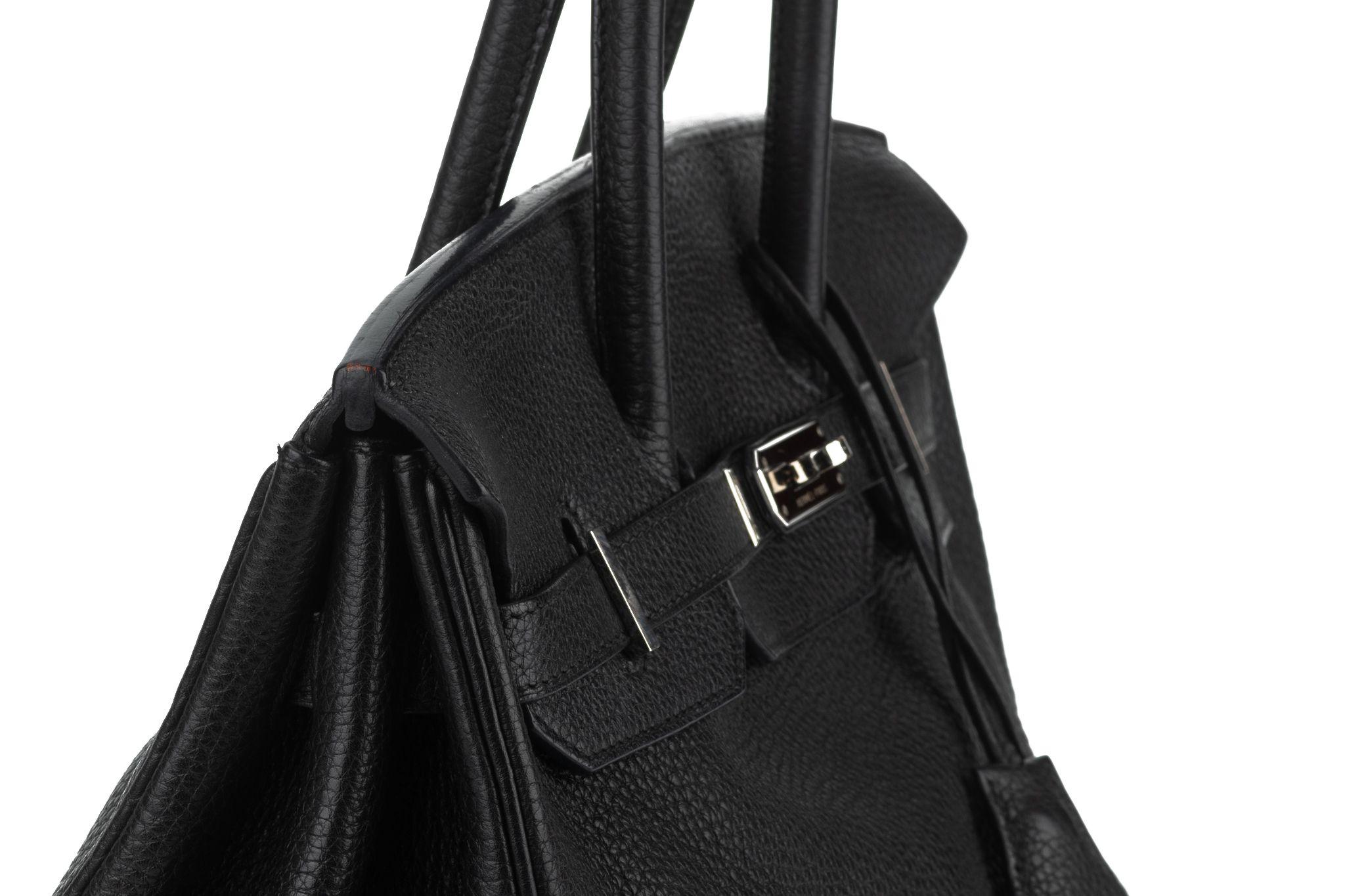 Hermès Schwarz Clemence Birkin 35 Handtasche im Angebot 2