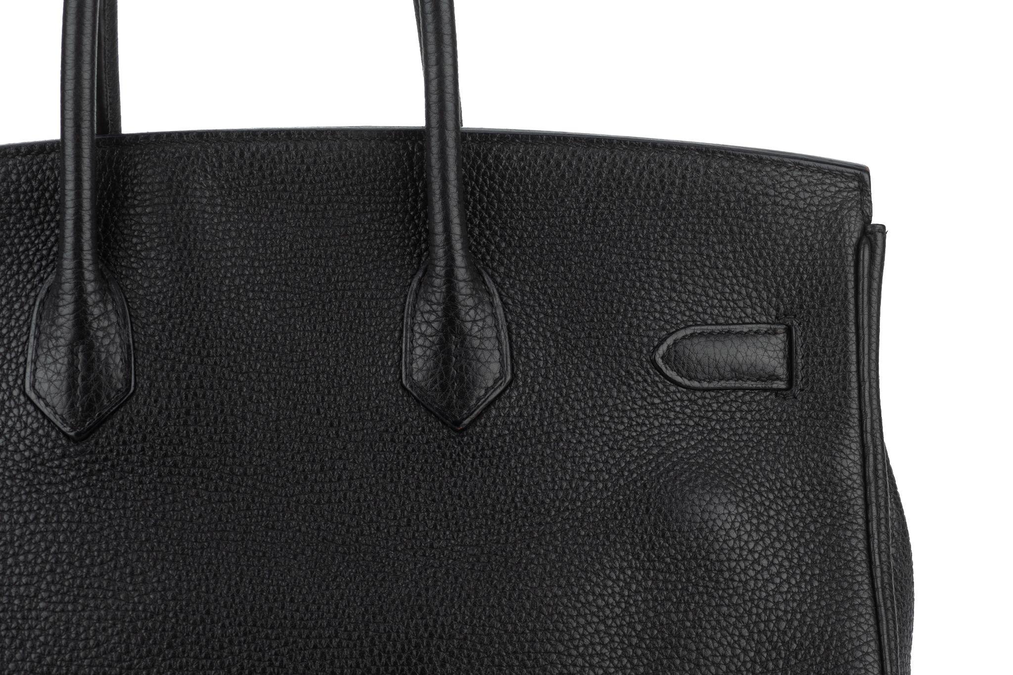 Hermès Schwarz Clemence Birkin 35 Handtasche im Angebot 5