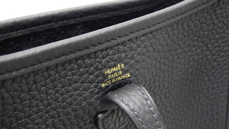 Hermès 2022 Black Clemence Evelyne TPM Gold Hardware at 1stDibs
