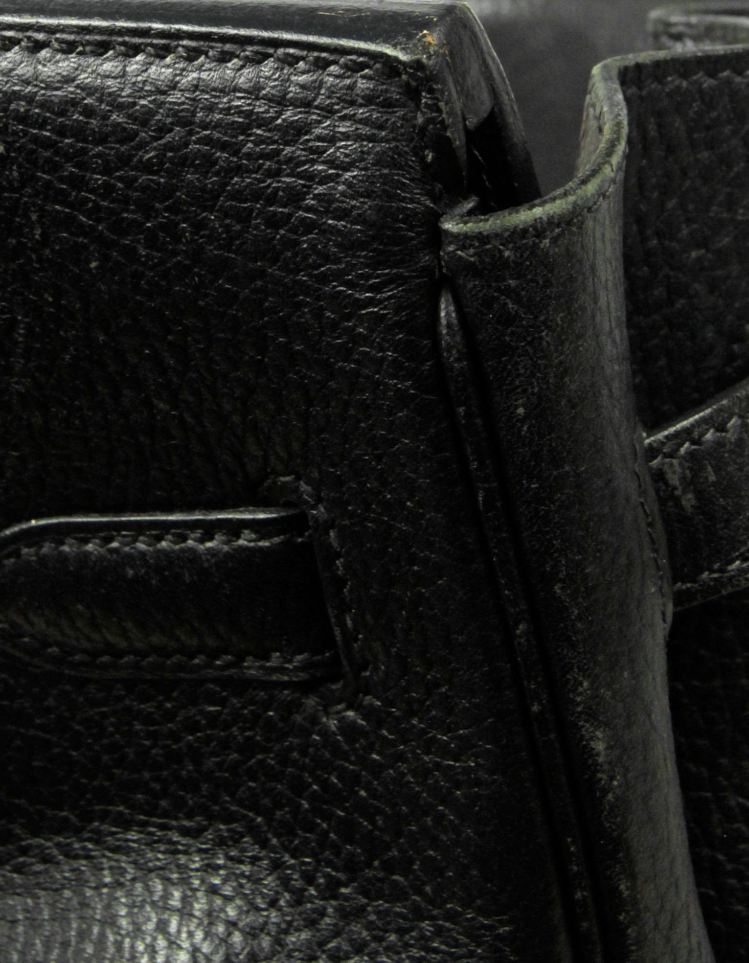 Hermes Black Clemence Leather 35cm Birkin Bag GHW 3
