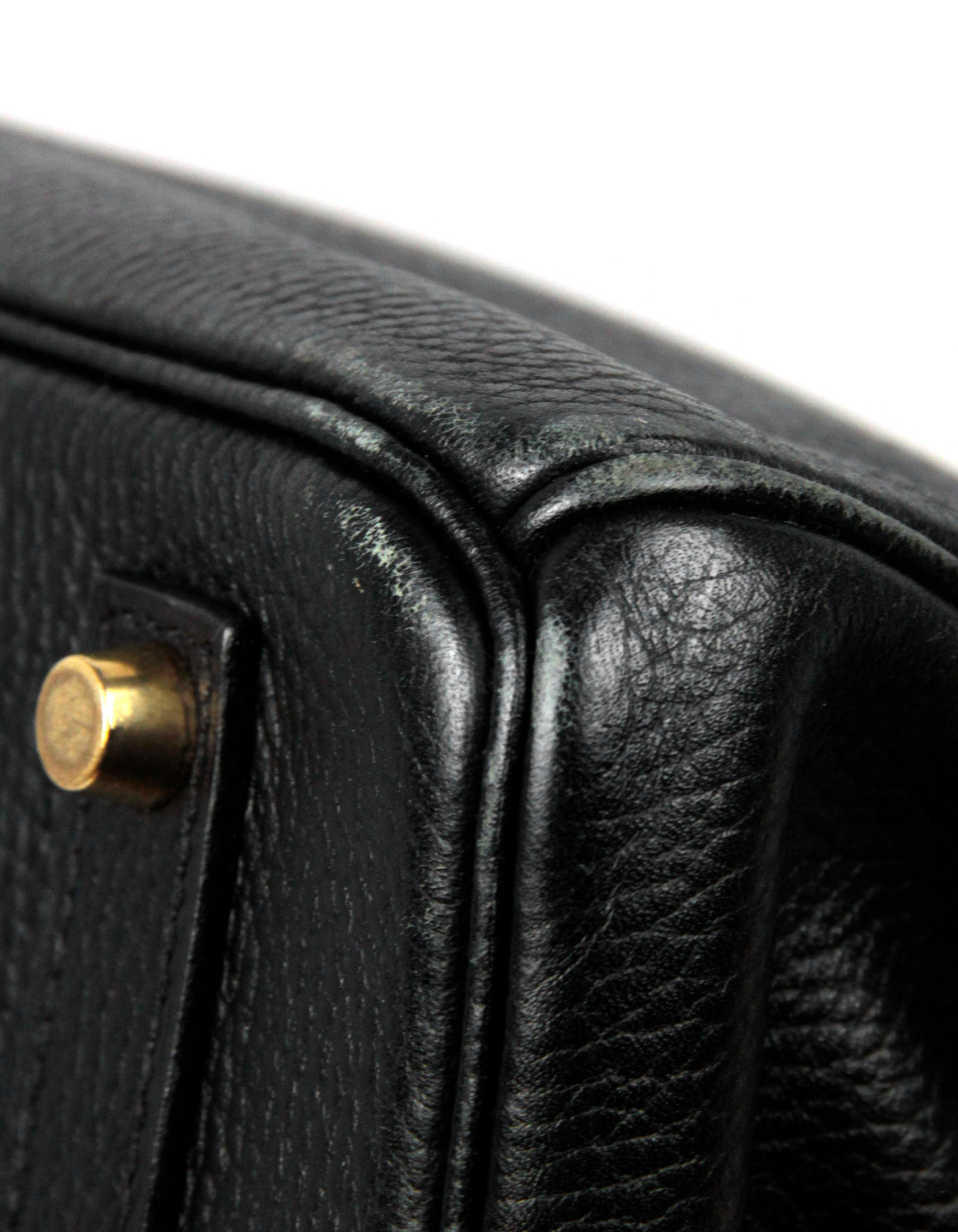 Women's Hermes Black Clemence Leather 35cm Birkin Bag GHW