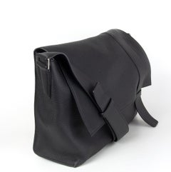 HERMES black Clemence leather ALFRED 35 Messenger Bag