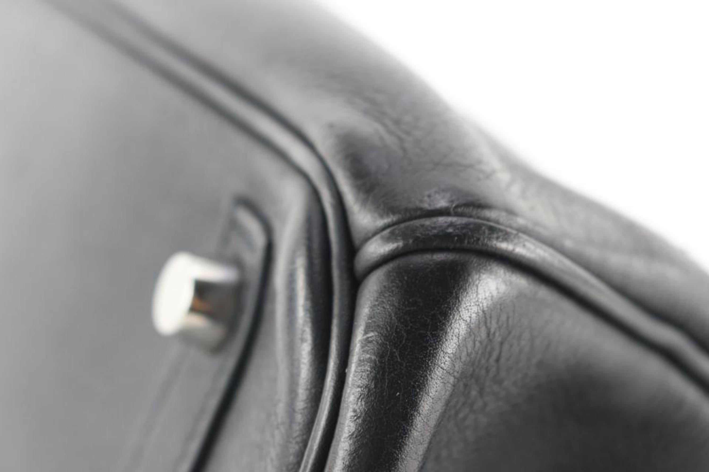 Women's Hermès Black Clemence Leather Birkin 30 7H1028 For Sale