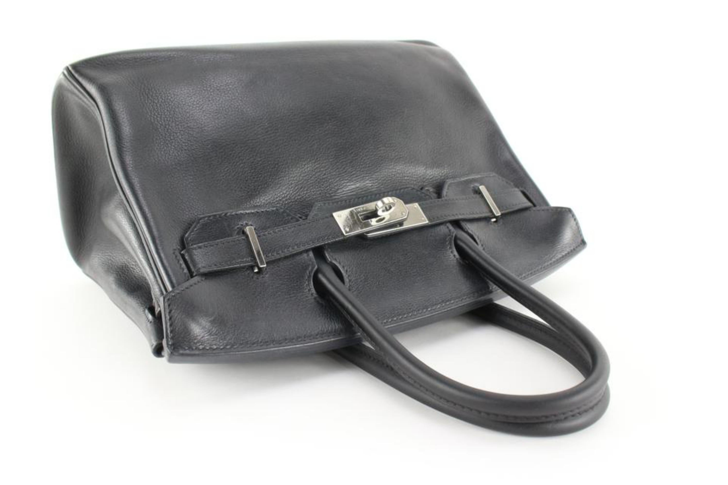 Hermès Black Clemence Leather Birkin 30 7H1028 For Sale 2