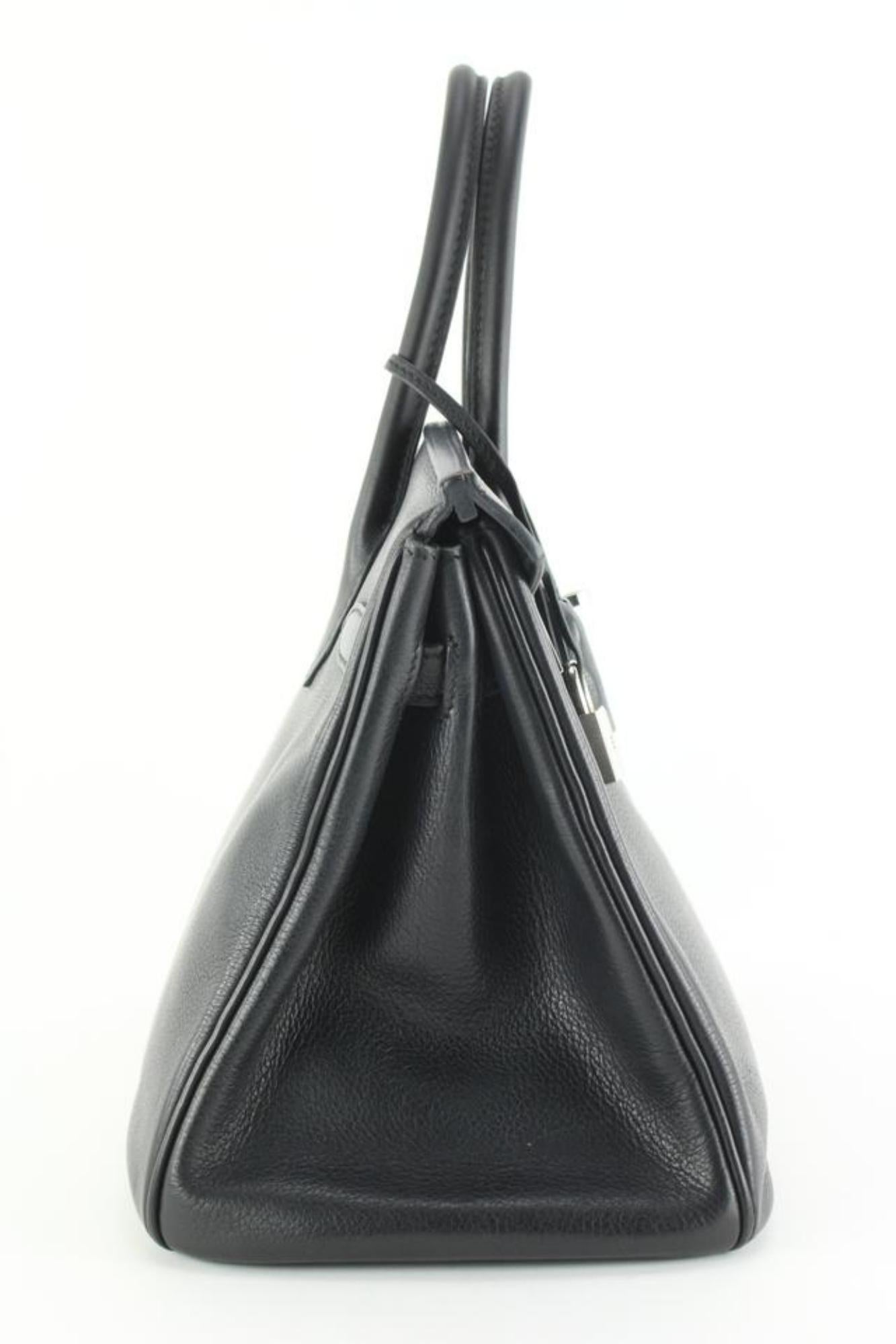 Hermès Black Clemence Leather Birkin 30 7H1028 For Sale 3